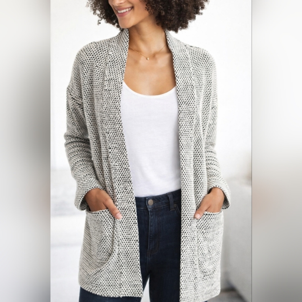 Marine Layer Birdseye Black and White Women's Cardigan NWT